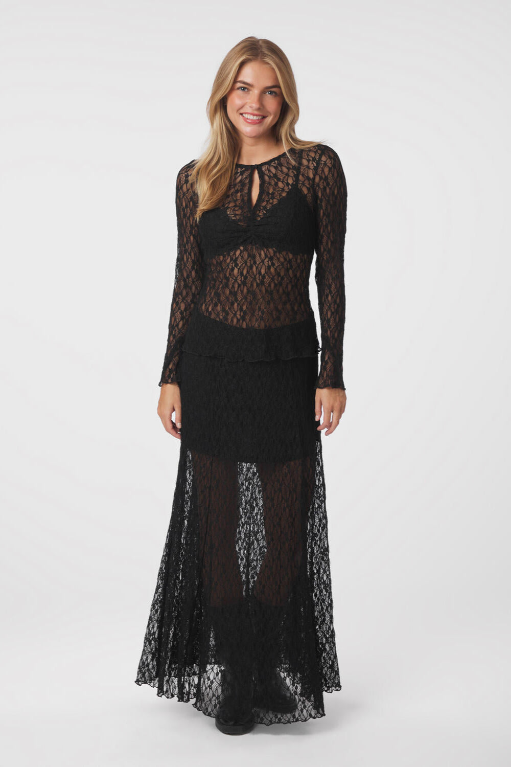 Mariya blondenederdel - sort